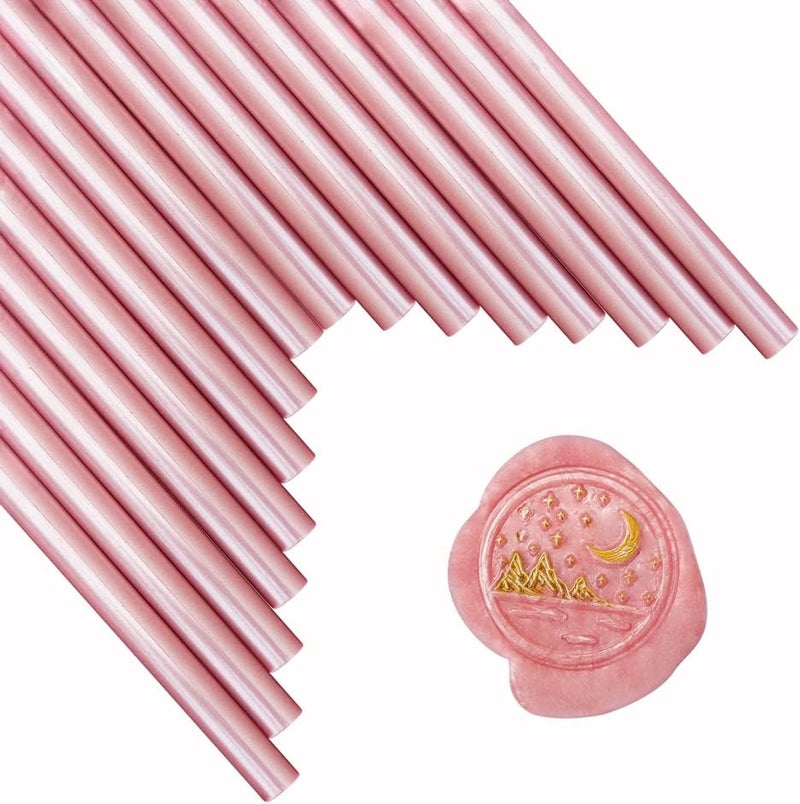 ANBOSE Wax Seal Sticks, 16 Pieces Glue Gun Sealing Wax Sticks for Wax Seal Stamp, Rose Gold Wax Seal Stick for 0.44 Inch Glue Gun, for Wedding Invitations, Cards, Envelopes - Image 1